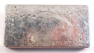 Rare Old Nevada Silver Bar Made By Metalrex Of Reno Hand Poured 25.  45 Oz. photo