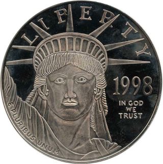 1998 4 Oz.  999 Fine Silver Platinum Eagle Commemorative Platinum Layered photo