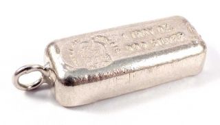 Rare Old Phoenix Precious Metals 1 Oz Fine Silver Hand Poured Bar Pendant W/bale photo