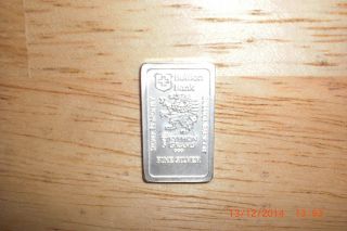 5 G.  999 Fine Silver Bar Buillion Bank Gryphon photo