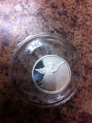 One Quarter Troy Ounce Pure Silver Coin Bullion Ingot Round Angel photo