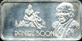 Daniel Boone 1830.  999 1 Troy Oz Silver Art Bar photo