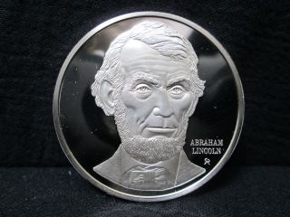 White House Historical Lincoln 1.  4oz Silver Presidential Medal 1973 Gg9584 photo