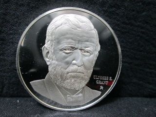 White House Historical Ulysses Grant 1.  4oz Silver Presidential Medal 1973 Gg9585 photo