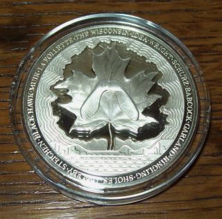 1976 Proof Sterling Silver 33 Gram Wisconsin Franklin State Medal 1 Oz Rare photo