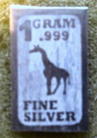 1 Gram Gr G.  999 Fine Pure Solid Silver Bullion Bar /i121 photo