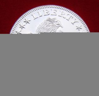 Solid Silver Round 1 Troy Oz Liberty Draped Bust American Eagle.  999 Pure Bu photo