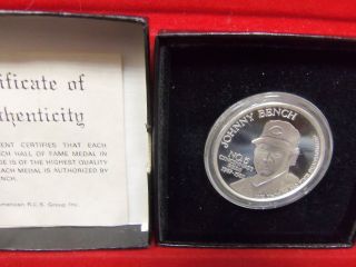 Johnny Bench Limited Edition 1 Ounce.  999 Silver Coin photo