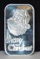 Santa - Merry Christmas Silver Art Bar 1 Oz.  999 - Silvertowne Sku 0002 Silver photo 1