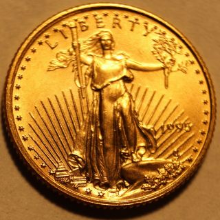 1995 1/10 Troy Oz Gold American Eagle $5 U.  S.  Gold Bullion Coin Bu Unc photo