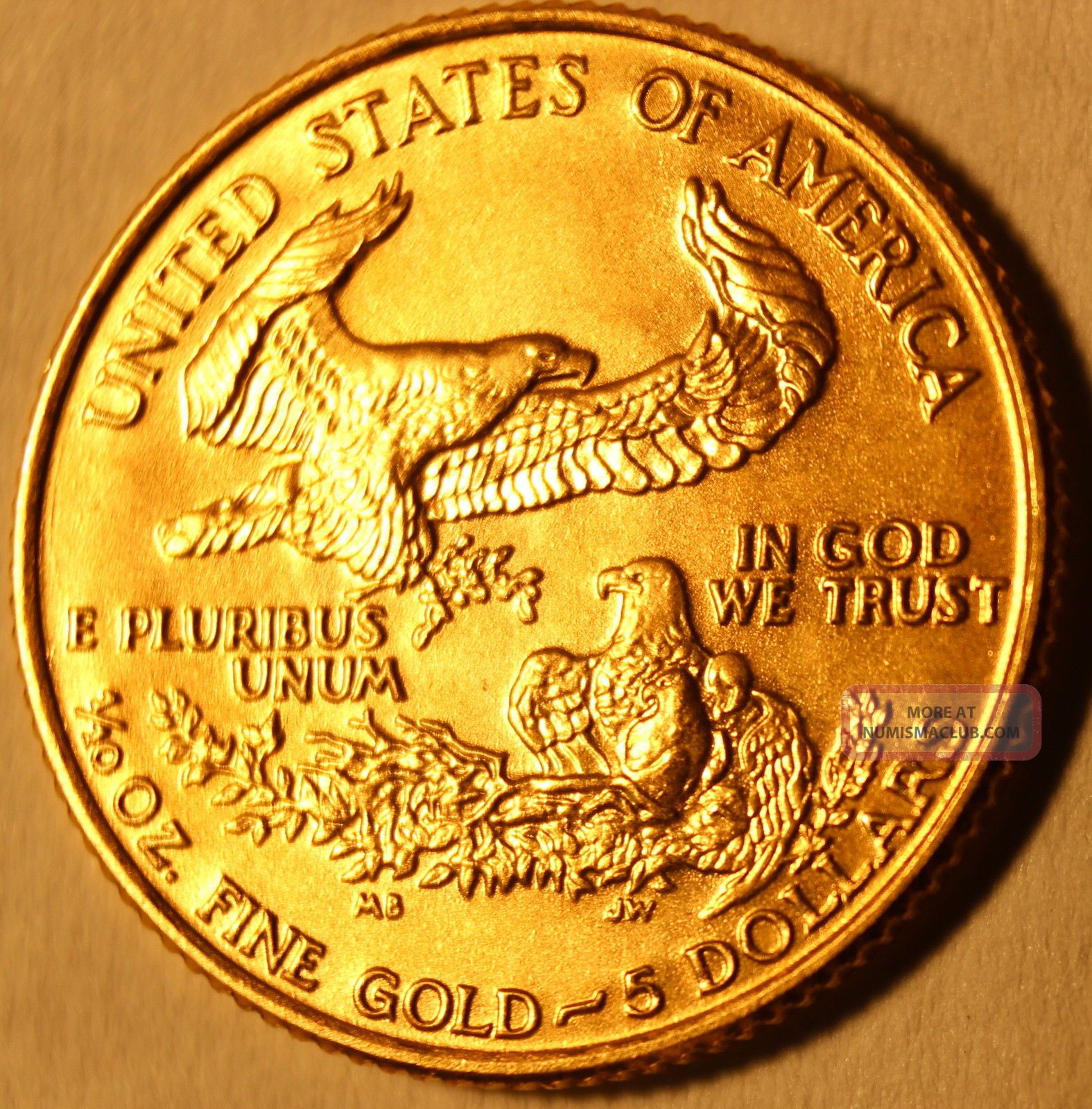 1990-1-10-troy-oz-gold-american-eagle-5-u-s-gold-bullion-coin-bu-unc