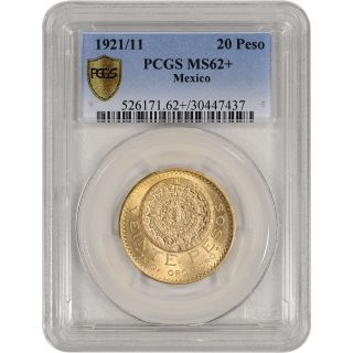 1921/11 Mexico Gold 20 Pesos - Pcgs Ms62, photo