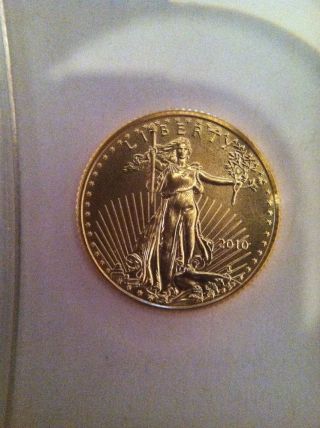 2010 $5 American Gold Eagle 1/10oz Gem Bu Coin photo