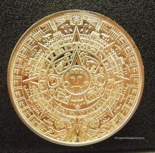 Gold Coin 1 Oz Mexican Aztec 100 Mills.  999 24k 1 Ounce Fine Bullion Ingot photo