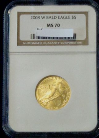 2008 - W Pcgs Ms70 Commemorative Bald Eagle $5 - Graded Ngc Perfect 70 photo