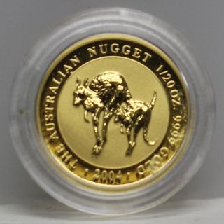 2004 1/20 Oz Australia Gold Kangaroo Nugget.  9999 Fine Bu 01200476b photo