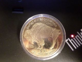 1 Ounce 50 Dollar 24k Gold Plated.  9999 Fine Gold 2011 American Buffalo Coin photo