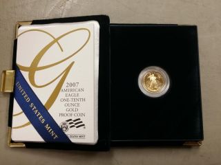2007 $5 American Eagle One - Tenth Ounce Proof Gold Bullion Coin With photo