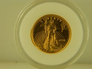 1999 1/10 Troy Oz $5 Gold American Eagle Coin - Uncirculated photo