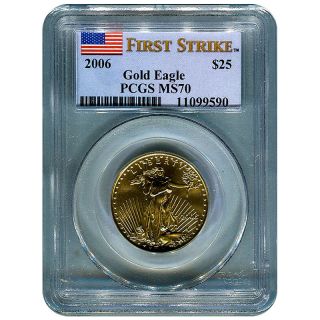 Certified American $25 Gold Eagle 2006 Ms70 Pcgs First Strike photo