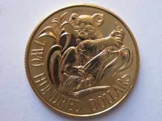1980 $200 Australian Gold Coin Legal Tender With Koala Decor ^ Unc photo