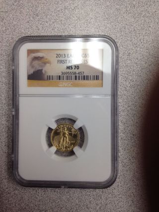 2013 1/10oz American Eagle $5 Gold Piece Ngc Ms70 photo
