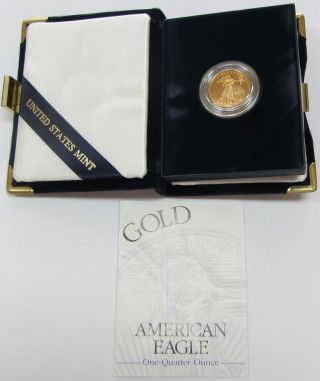2000 - W $10 Proof American Gold Eagle 1/4 Oz.  999 With And photo