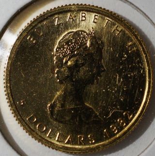 1982 Gold Canadian Maple Leaf (1/10 Oz) Gold photo