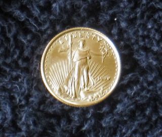 1999 1/10 Oz $5 Gold American Eagle 3 - Day photo