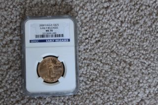 2009 1/2 Oz $25 Gold Eagle Ngc Early Releases Ms 70 photo