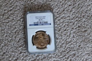 2009 1 Oz $50 Gold Eagle Ngc Early Releases Ms 70 photo