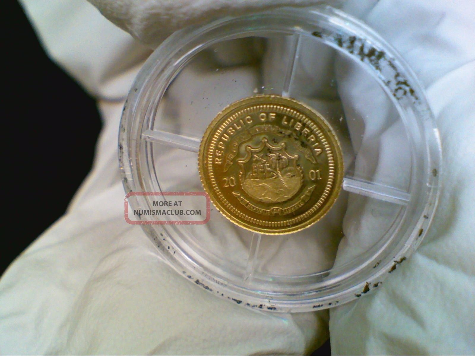 2001 Republic Of Liberia 25 Gold Coin 73g worlds Smallest Gold Coin 2001-republic-of-liberia-25-gold-coin-73g-worlds-smallest-gold-coin