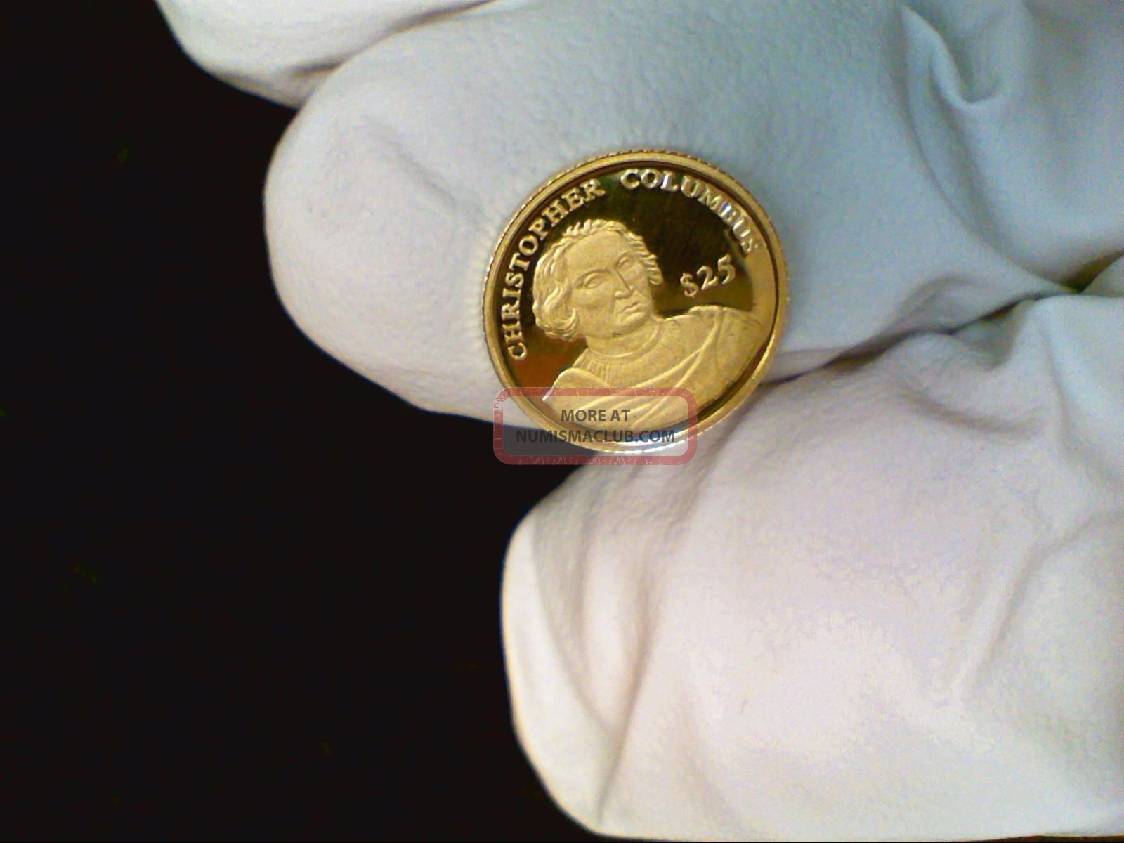2000 Republic Of Liberia 25 Gold Coin 73g worlds Smallest Gold Coin 