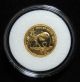 1990 Small Date Gold China Panda 1/20 Troy Oz.  5 Yuan Coin W/ Airtite Case Gold photo 2