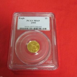 Pcgs Ms69 $5 American Eagle Gold Piece 1999 9839.  69/71346445 photo