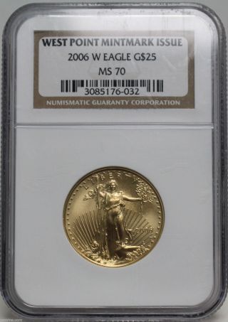 2006 W $25 Burnished Gold Eagle West Point Mintmark Issue Ngc Ms 70 01189583b photo