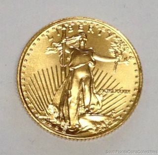 1989 $5 American Eagle 1/10 Ounce Gold Coin In Presentation Box Uncirculated photo