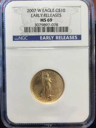 2007 W Gold Eagle 1/4 Oz.  Ms69 Early Release photo