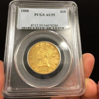 1888 Liberty Head Ten Dollar Gold Coin Pcgs Graded / Certified Au55 photo