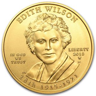 2013 - W 1/2 Oz Uncirculated Gold Edith Wilson - Box And Certificate - Sku 78933 photo