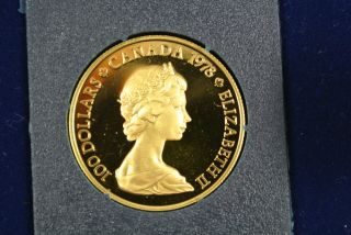 1978 Canadian $100 22k Gold Proof Coin - Royal Canadian - Box photo