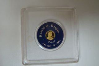 President Ronald Reagan 24k Gold Commemorative Coin With photo