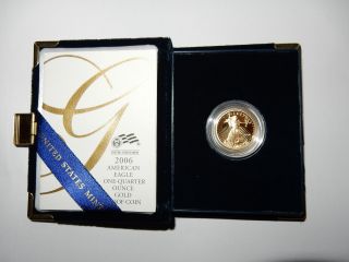2006 1/4 Oz $10 Uncirculated Gold American Eagle In A Premium Coin Case Holder photo
