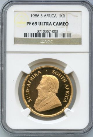 1986 South Africa Krugerrand Proof Ngc Pf69 Ultra Cameo Gold Coin - Wfc Jn175 photo