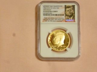 2014 W Gold Kennedy Half High Relief (ngc Pf 69 Early Release) photo