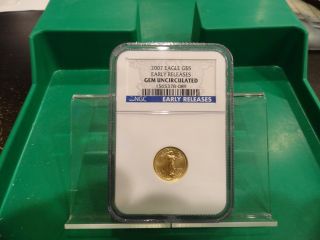 Early Release 2007 $5 1/10th Oz Gold American Eagle Gem Unc Ngc photo