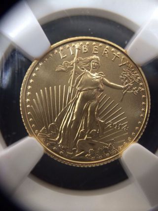 2014 American Eagle $5 Gold 1/10oz Ngc Ms70 Early Release photo