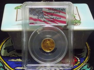 2001 1 Of 531 $5 American Gold Eagle Pcgs Wtc World Trade Center Recovery 911 photo
