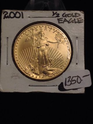 2001 1/2 Oz American Gold Eagle Gem Uncirculated photo