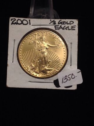 2001 1/2 Oz Uncirculated American Gold Eagle Gem photo